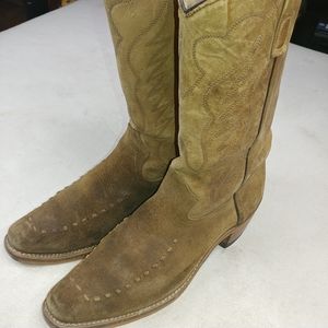 TEXAS BRAND RAW Leather COWBOY BOOTS Brown Style 7